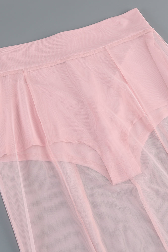 Long Sleeve Jacket & Mesh Maxi Skirt