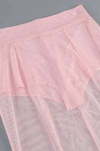 Long Sleeve Jacket & Mesh Maxi Skirt