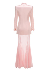 Long Sleeve Jacket & Mesh Maxi Skirt