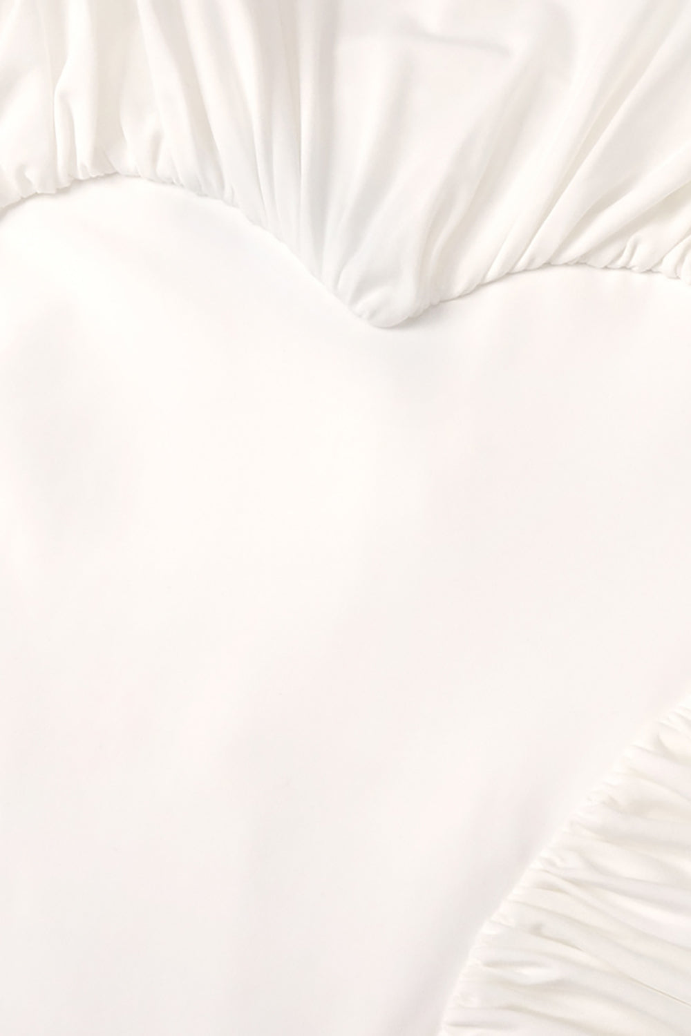 Mesh-Paneled Ruched Maxi Dress in White