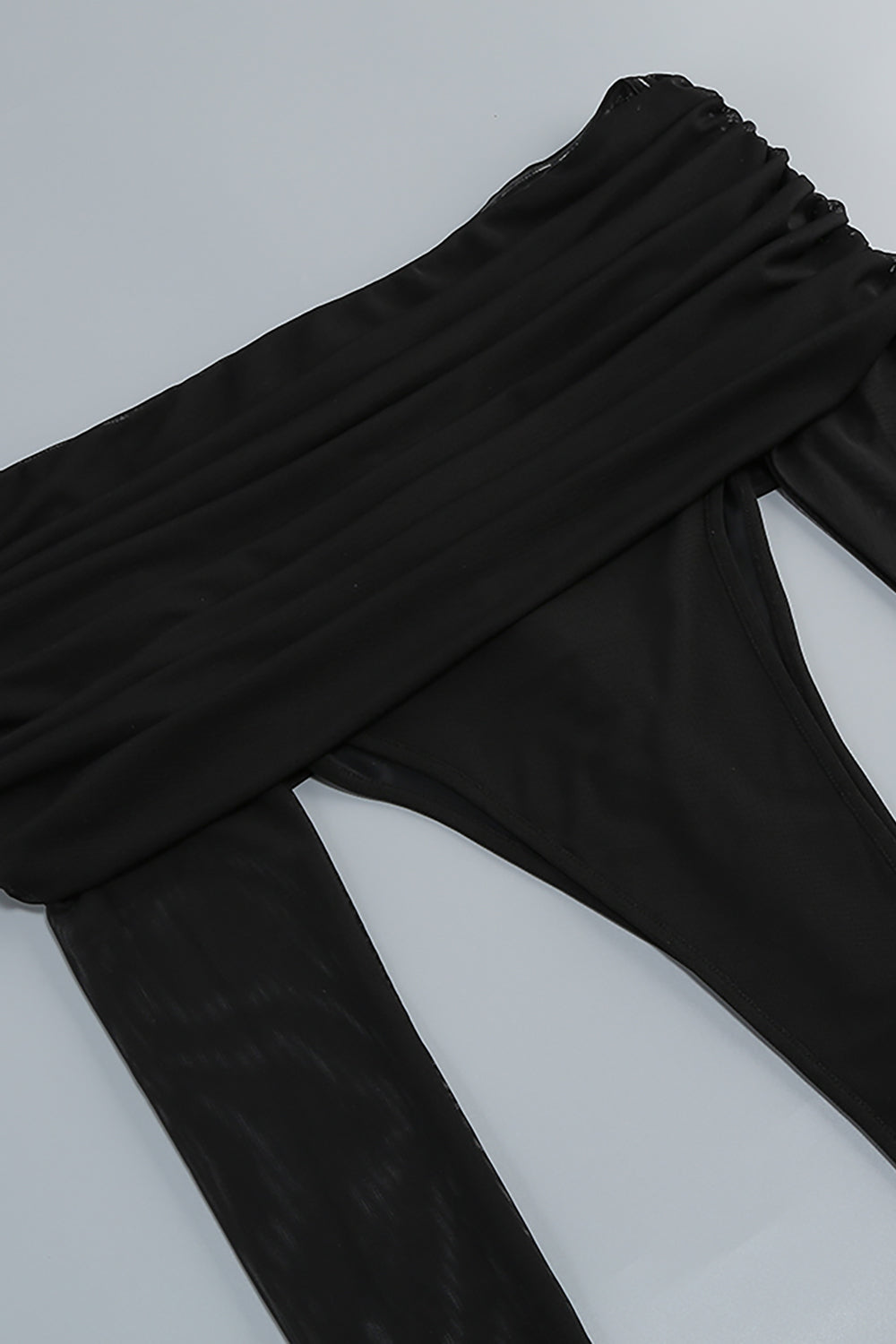 Mesh Sleeve Ruched Maxi Dress