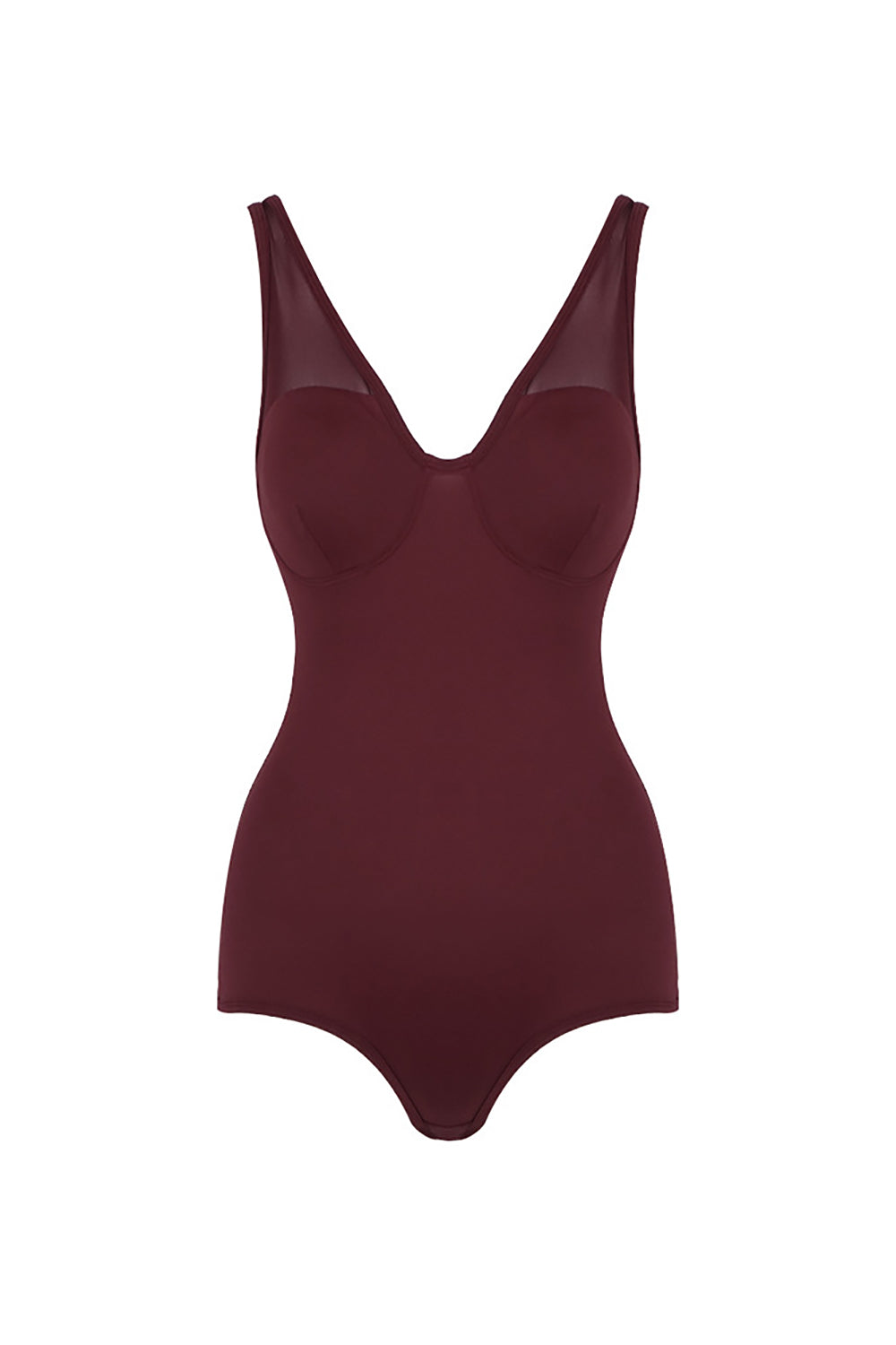 Mesh Tulle Maxi Dress in Burgundy