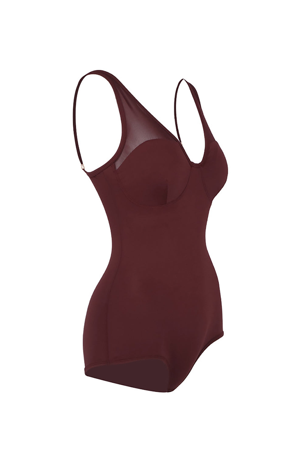 Mesh Tulle Maxi Dress in Burgundy