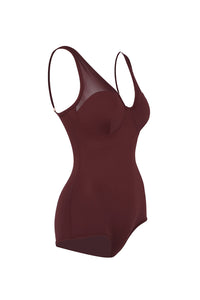 Mesh Tulle Maxi Dress in Burgundy