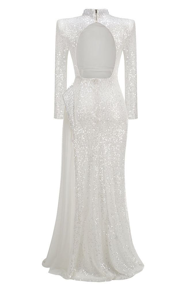 Mock Crystal Sequin Gown