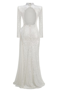 Mock Crystal Sequin Embroidered Gown