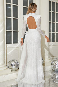 Mock Crystal Sequin Embroidered Gown