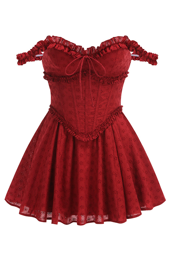 Off-shoulder Ruffle A-line Dress – IULOVER
