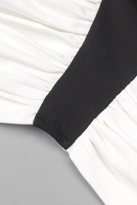 Off Shoulder Hit Color Ruched Short Dress