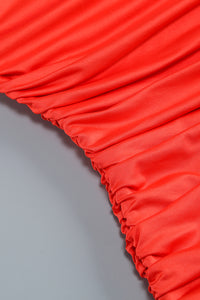 Off Shoulder Twist Knot Ruched Dress