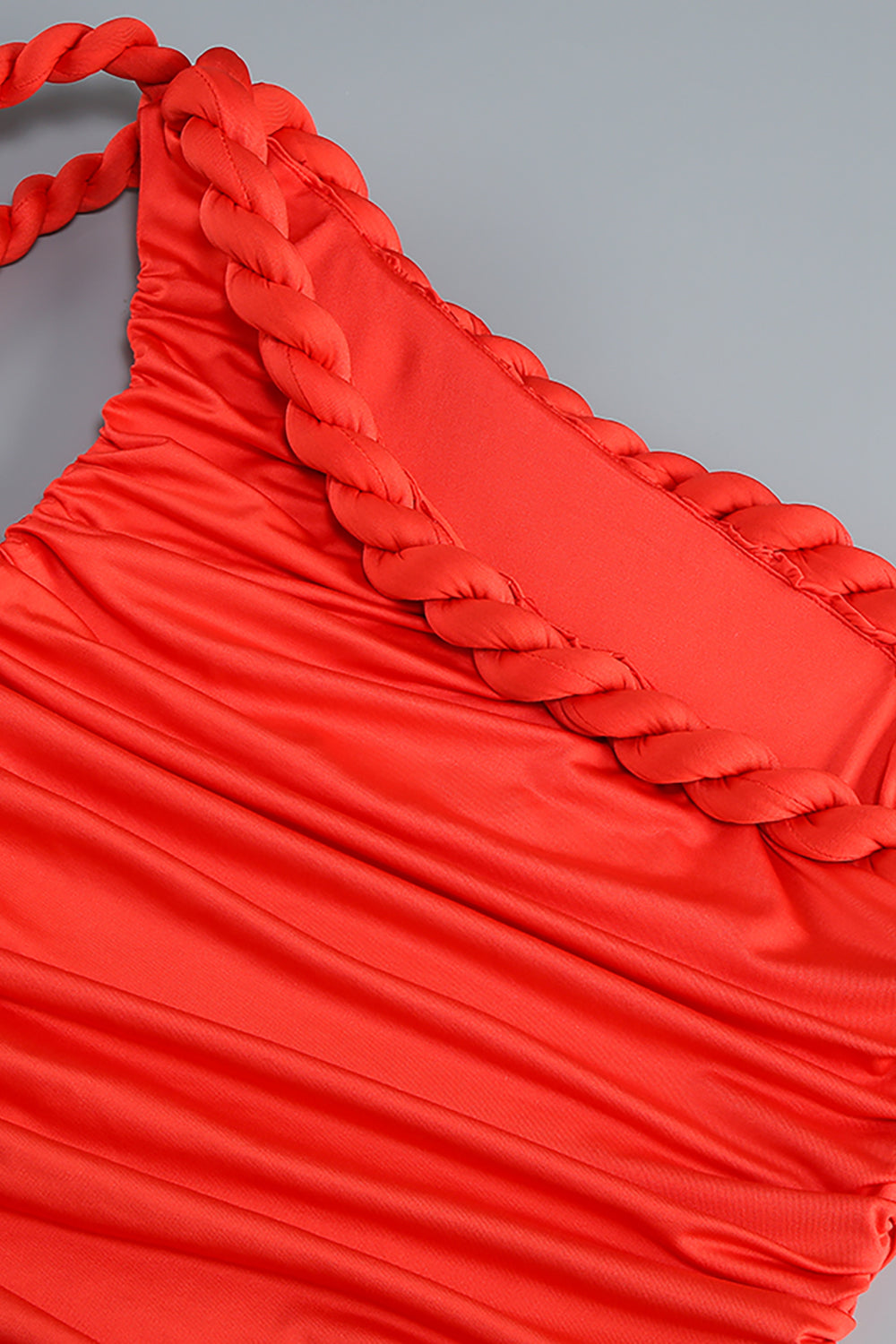 Off Shoulder Twist Knot Ruched Dress