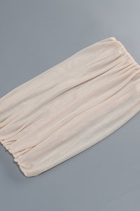 Off Shoulder Mesh Maxi Dress