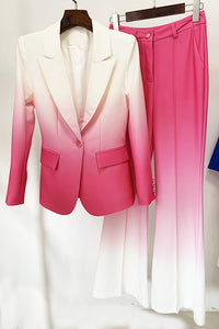 Ombre Pocket Blazer Suit