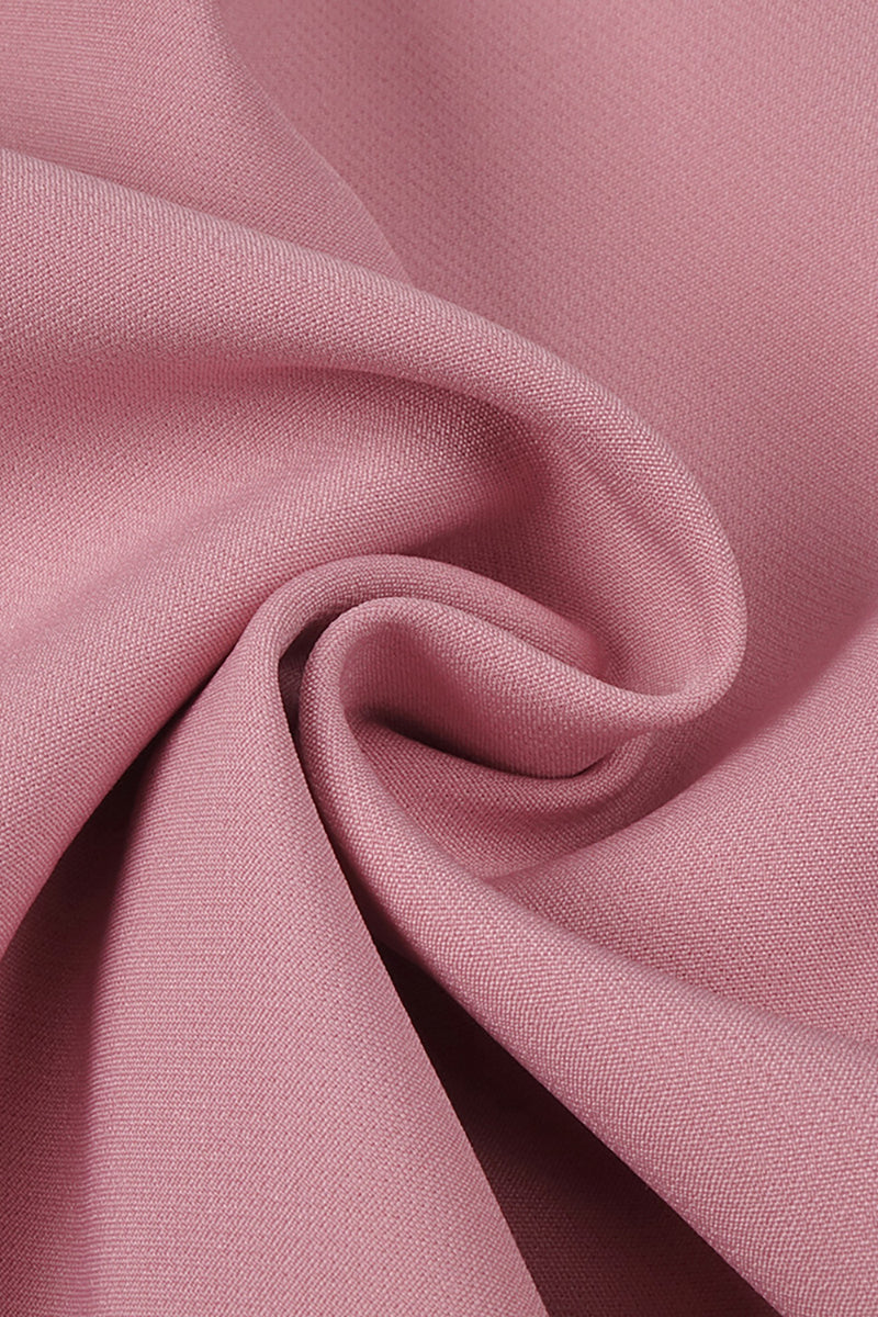 One Shoulder Bow Detail Midi Dress in Pink