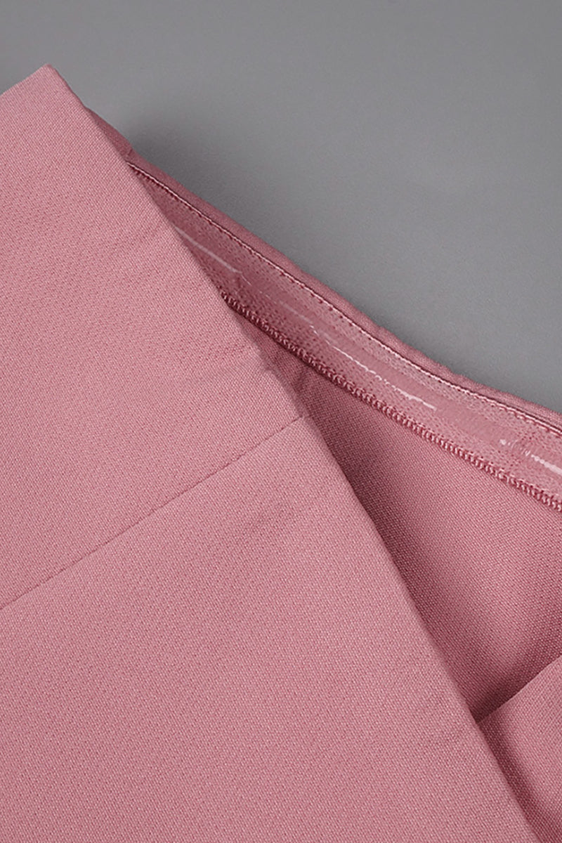 One Shoulder Bow Detail Midi Dress in Pink