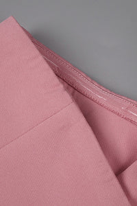 One Shoulder Bow Detail Midi Dress in Pink