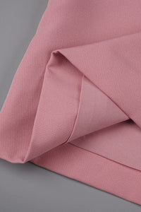One Shoulder Bow Detail Midi Dress in Pink