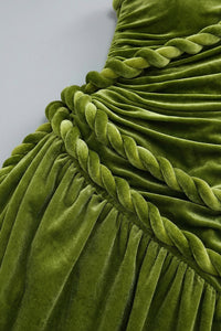 One Shoulder Draped Velvet Gown