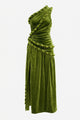 One Shoulder Draped Velvet Gown