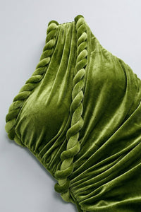 One Shoulder Draped Velvet Gown