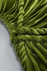 One Shoulder Draped Velvet Gown