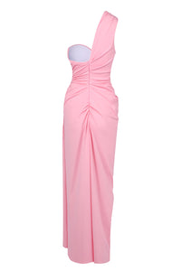 One Shoulder High Split Maxi Dress