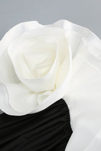 One Shoulder Peony Ruffle Maxi Dress