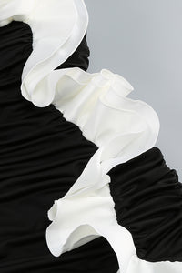 One Shoulder Peony Ruffle Maxi Dress