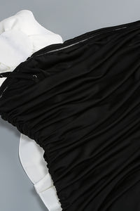 One Shoulder Peony Ruffle Maxi Dress