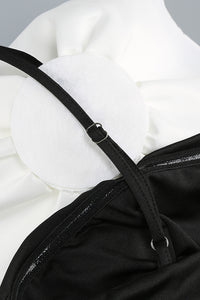 One Shoulder Peony Ruffle Maxi Dress