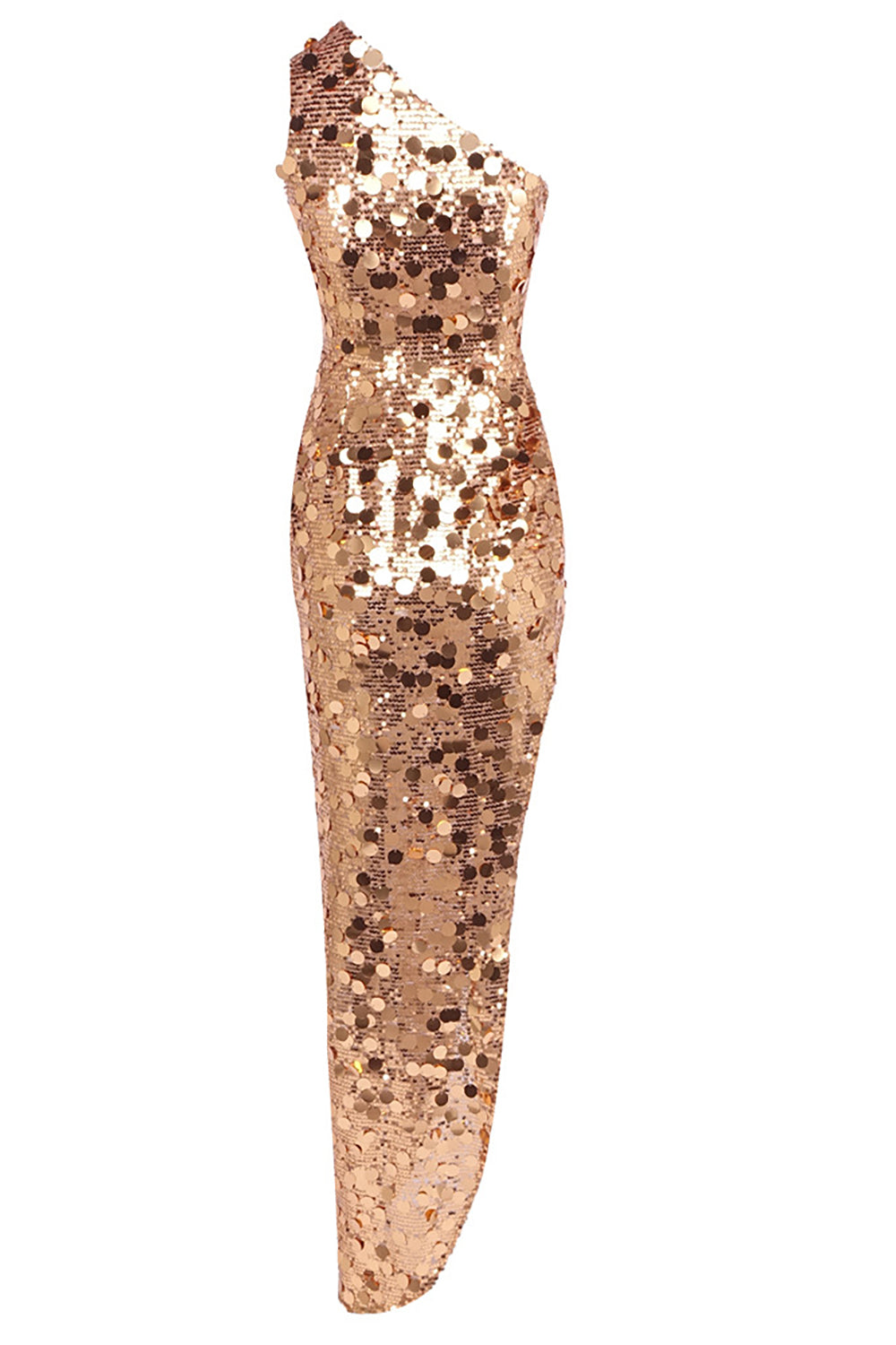 One Shoulder Sequin Maxi Dress