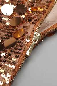 One Shoulder Sequin Maxi Dress