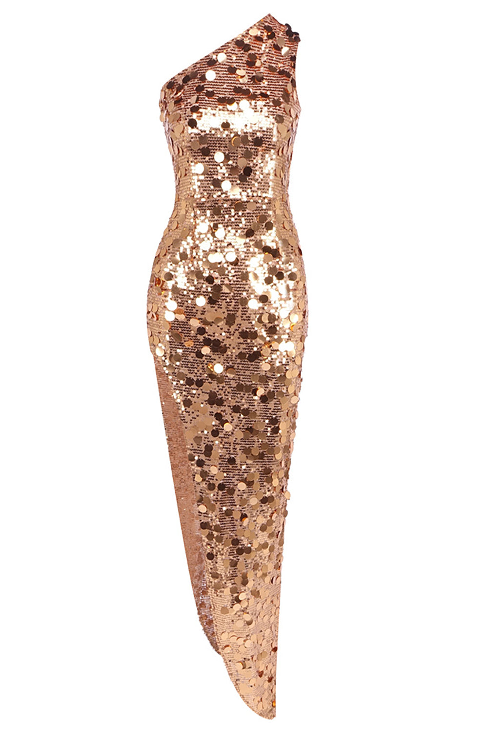 One Shoulder Sequin Maxi Dress