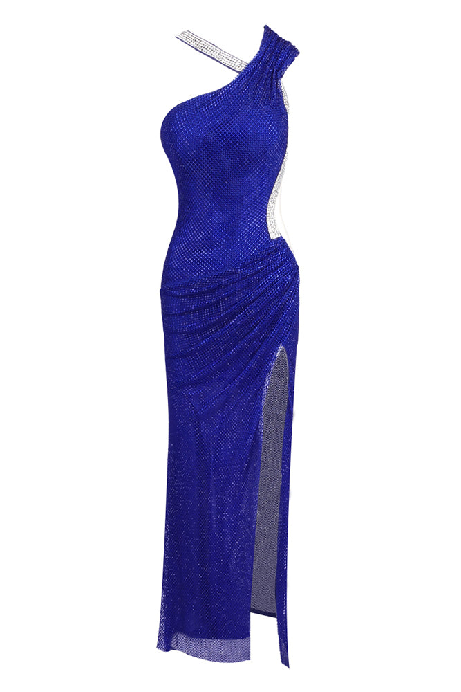 One Shoulder Sequin High Split Maxi Dress – IULOVER