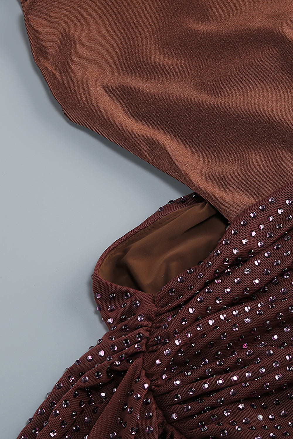 One Shoulder Slinky Diamante Mini Dress