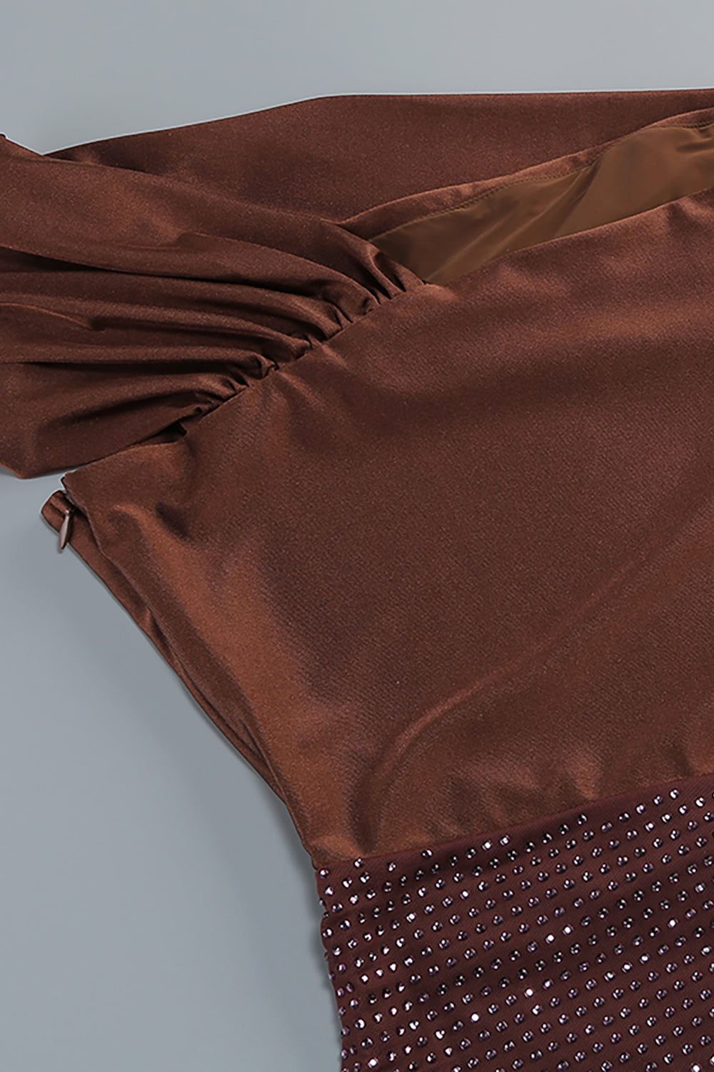 One Shoulder Slinky Diamante Mini Dress