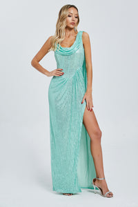 One Shoulder Slit Maxi Dress