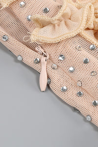 One shoulder Crystal Embellished Mini Dress