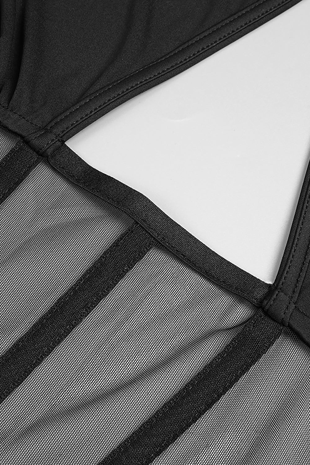 Padded-shoulder Ppanel-insert Gown