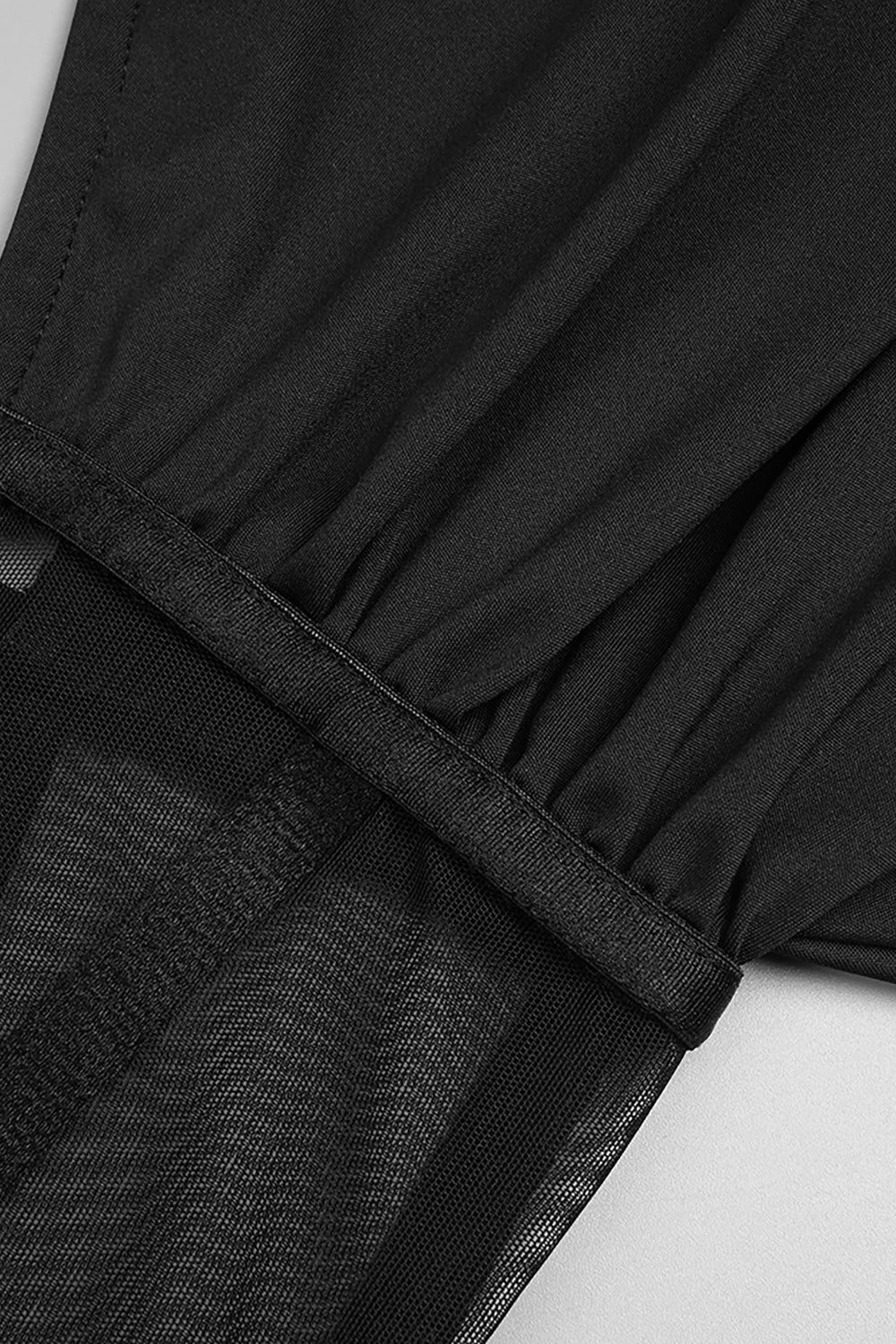 Padded-shoulder Ppanel-insert Gown