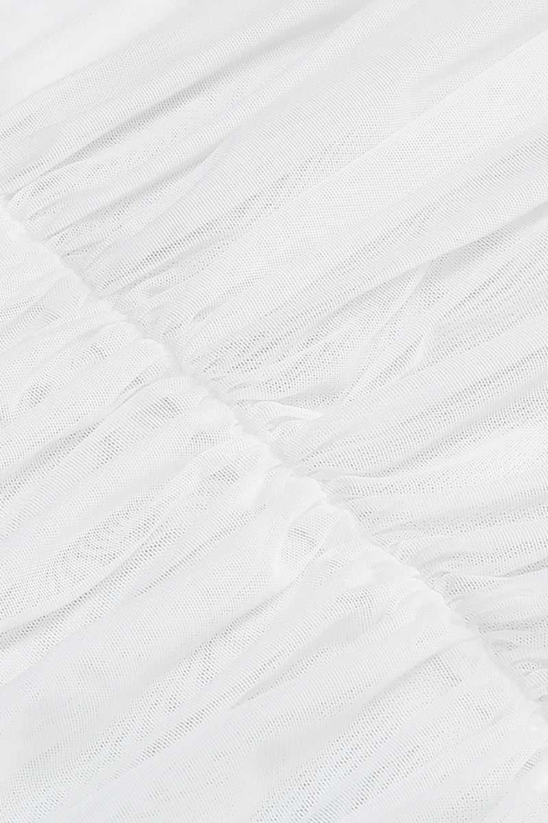 Pearl Crystal-trim Draped Two-Piece Set in Black White