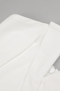 Pearl Embellished Mesh Bodysuit White Bandeau Jumpsuit