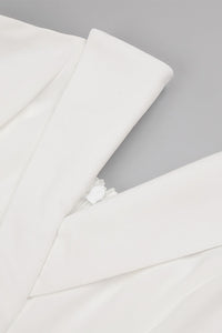 Pearl Embellished Mesh Bodysuit White Bandeau Jumpsuit
