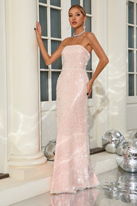 Pearl Sequin Embroidered Gown