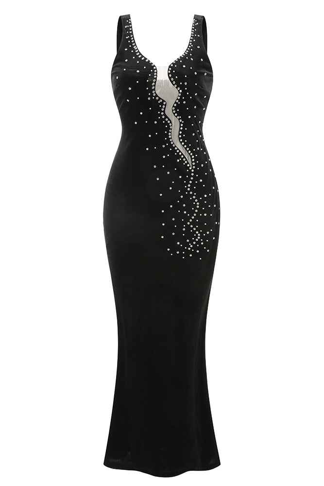 black mesh mermaid dress Pearl Hollow Mesh Mermaid Gown – IULOVER