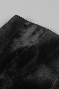 Strapless Petal Layerd Velvet A-line Dress