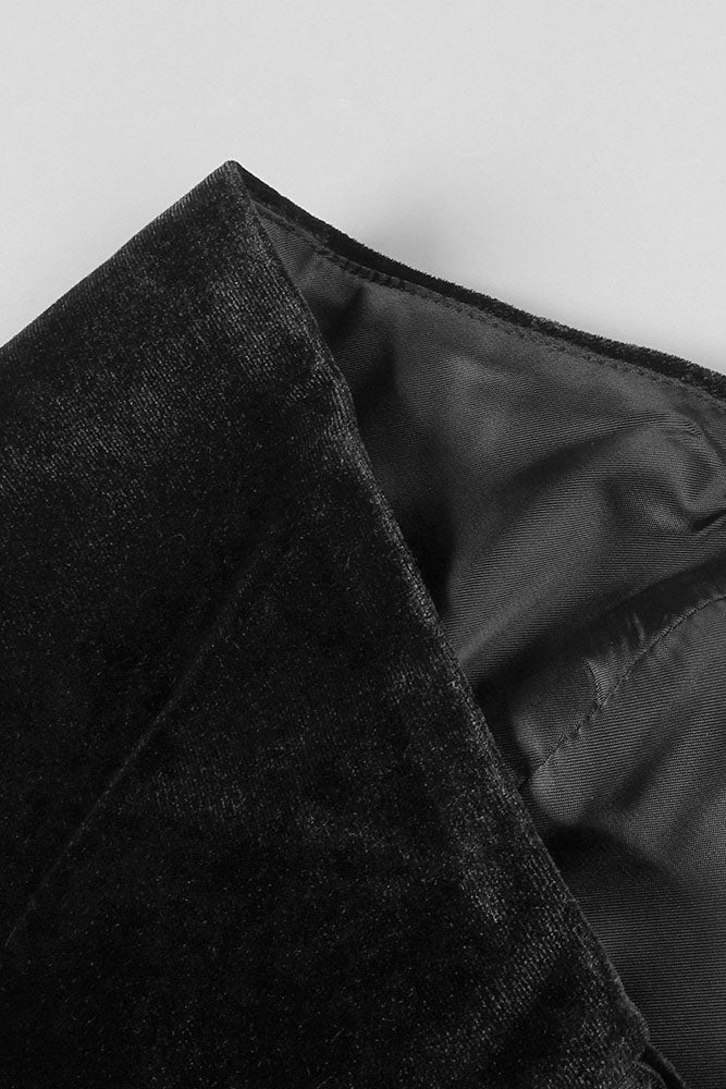 Strapless Petal Layerd Velvet A-line Dress