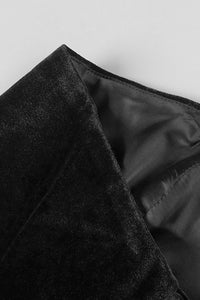 Strapless Petal Layerd Velvet A-line Dress