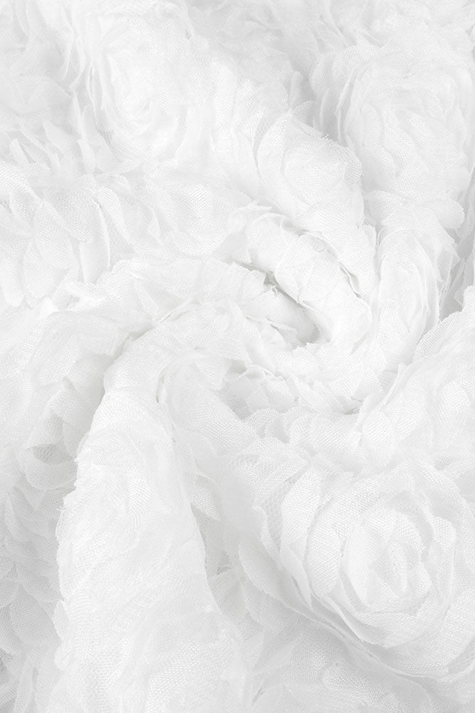 Strapless Petal Layerd Velvet A-line Dress