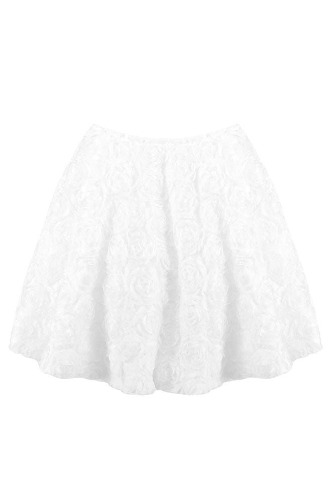 Strapless Petal Layerd Velvet A-line Dress